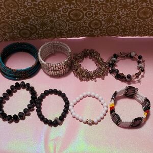 Elegant Multicolor Beaded Bracelet lot of 8  Bracelets.